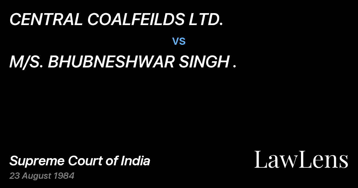 Preview image for CENTRAL COALFEILDS LTD. vs. M/S. BHUBNESHWAR SINGH .