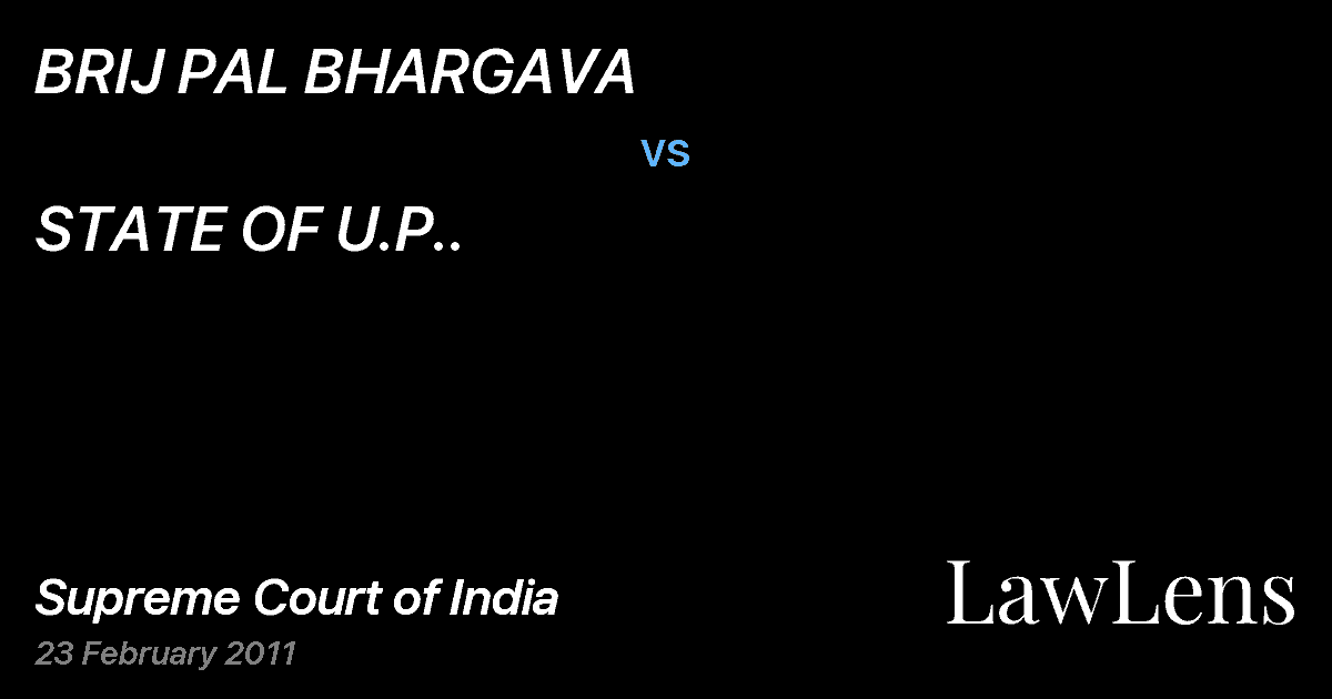 Preview image for BRIJ PAL BHARGAVA vs. STATE OF U.P..