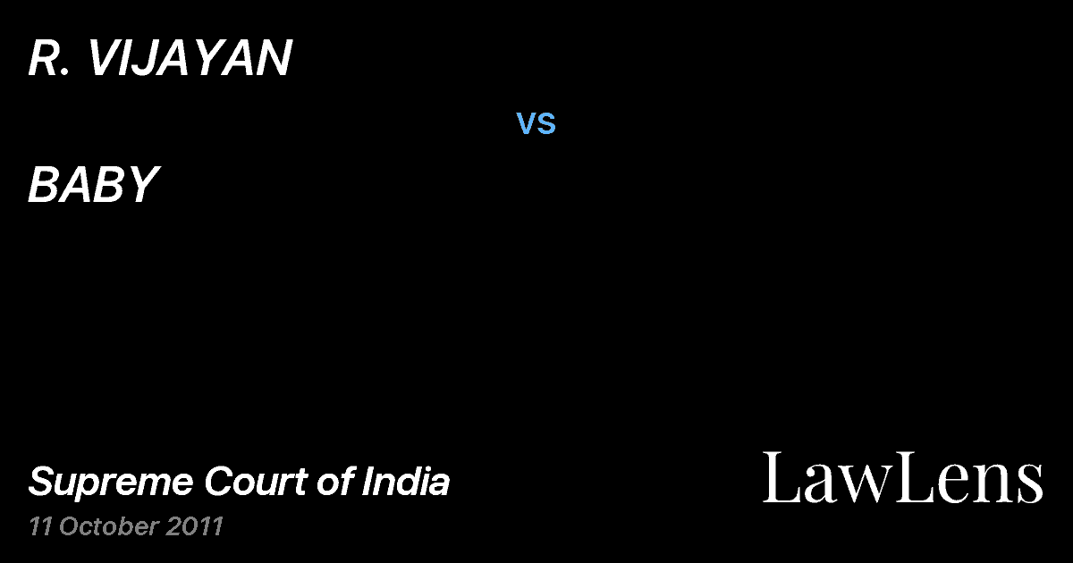 Preview image for R. VIJAYAN vs. BABY