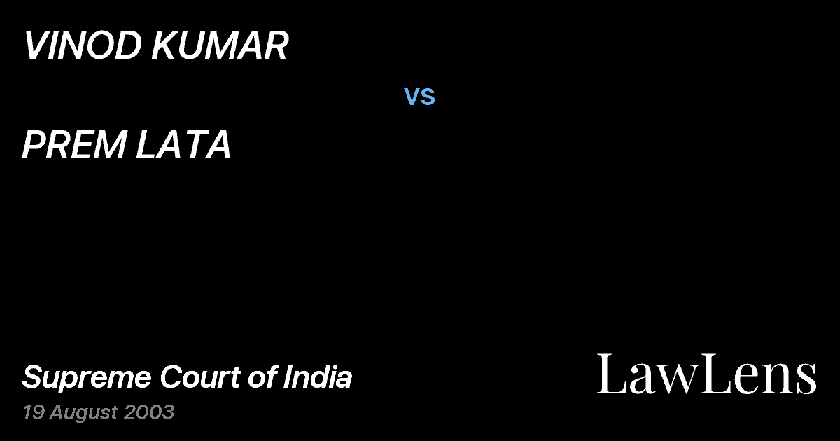 Preview image for VINOD KUMAR vs. PREM LATA