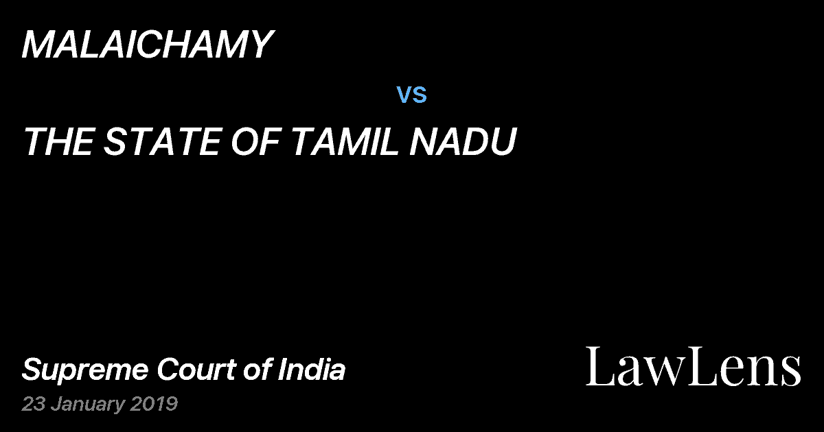 Preview image for MALAICHAMY vs. THE STATE OF TAMIL NADU