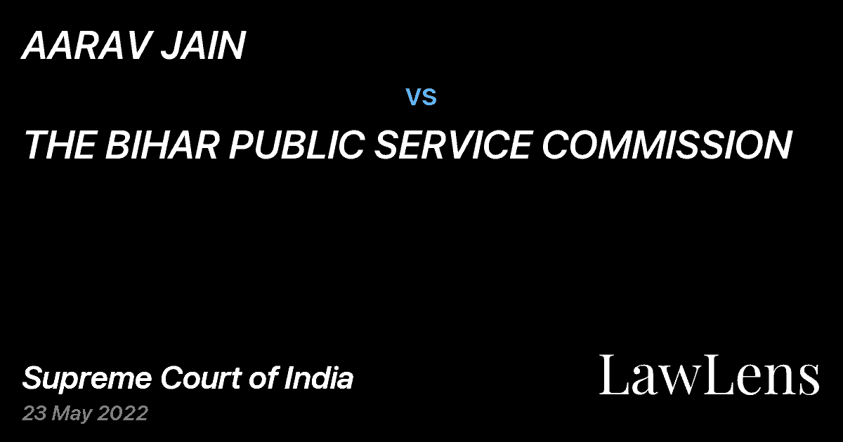 Preview image for AARAV JAIN vs. THE BIHAR PUBLIC SERVICE COMMISSION