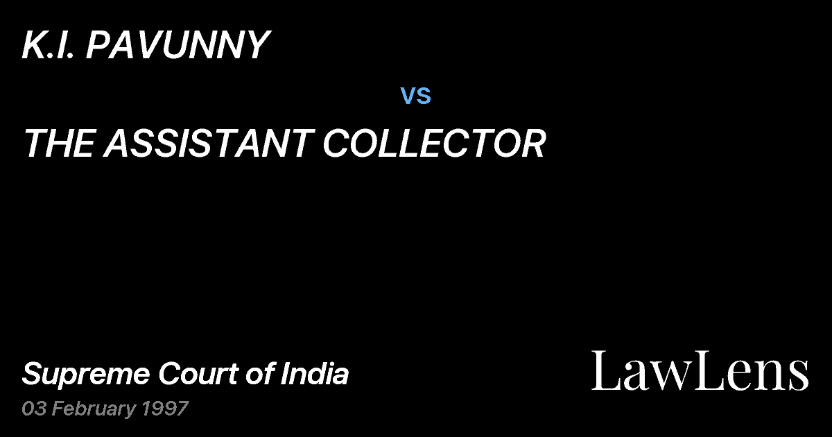 Preview image for K.I. PAVUNNY vs. THE ASSISTANT COLLECTOR