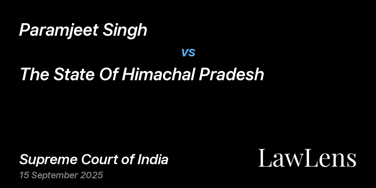 Preview image for Paramjeet Singh vs. The State Of Himachal Pradesh