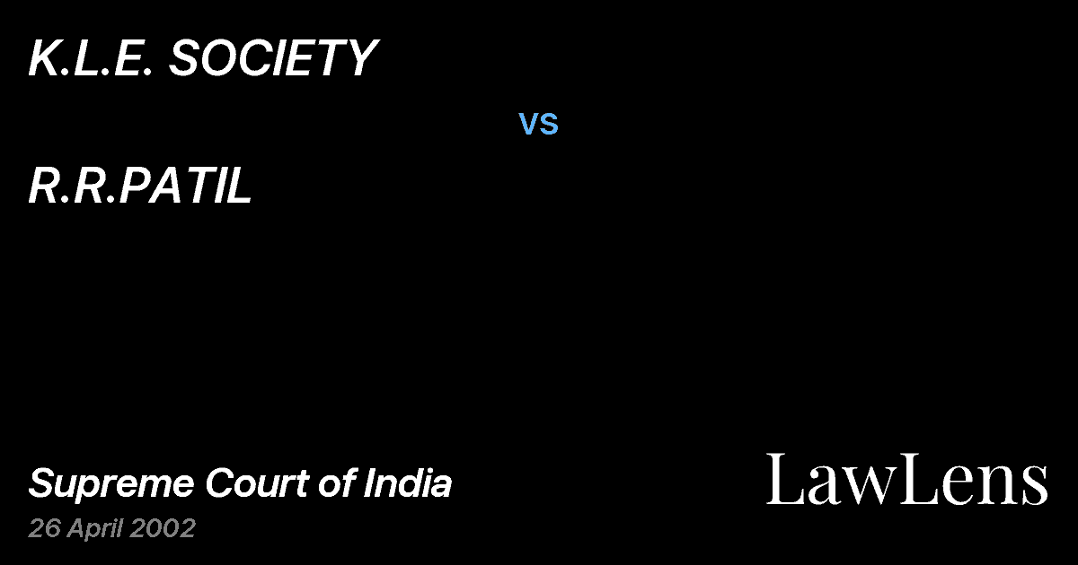 Preview image for K.L.E. SOCIETY vs. R.R.PATIL