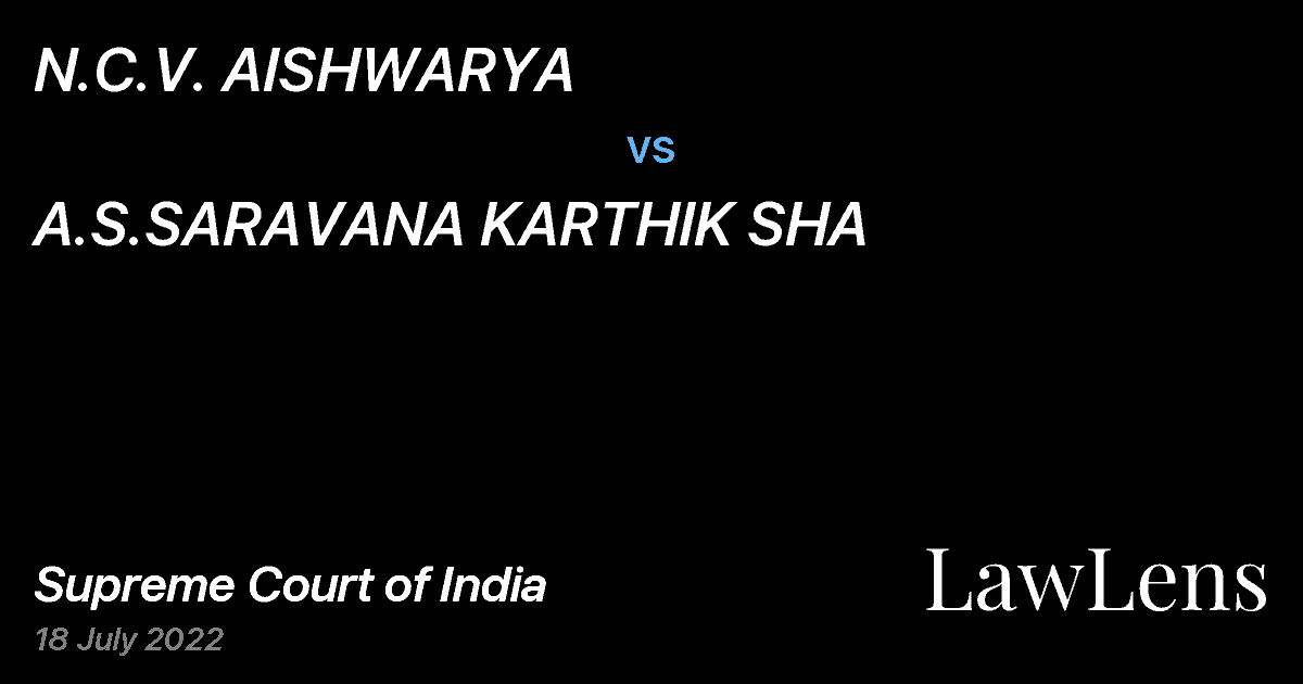 Preview image for N.C.V. AISHWARYA vs. A.S.SARAVANA KARTHIK SHA