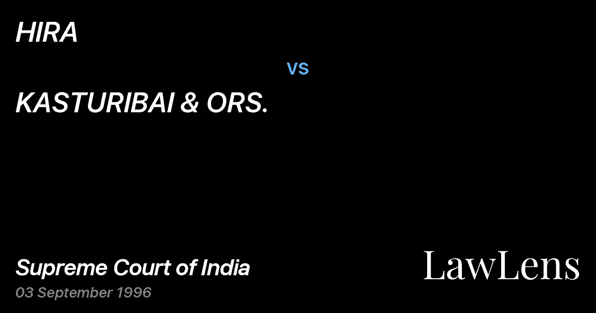 Preview image for HIRA vs. KASTURIBAI & ORS.