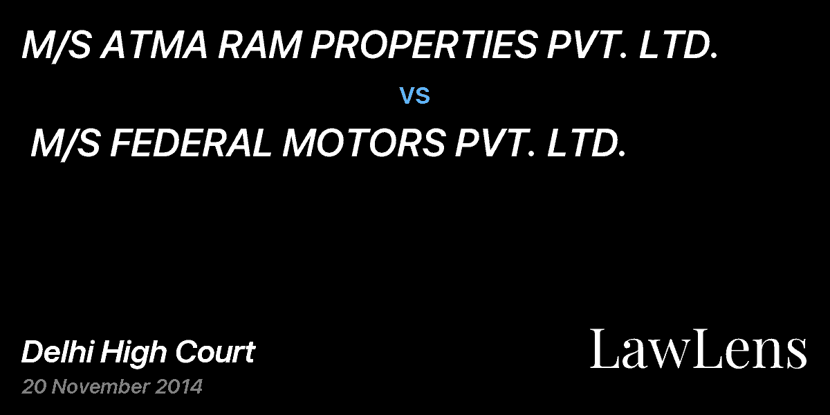 Preview image for M/S ATMA RAM PROPERTIES PVT. LTD. vs. M/S FEDERAL MOTORS PVT. LTD.