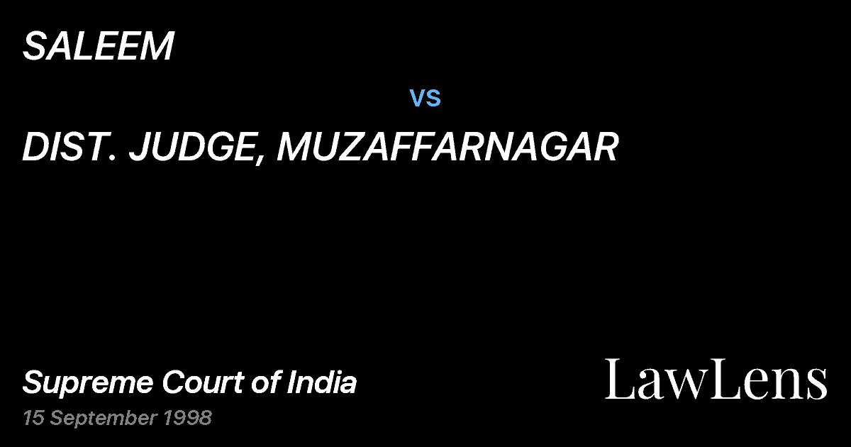 Preview image for SALEEM vs. DIST. JUDGE, MUZAFFARNAGAR