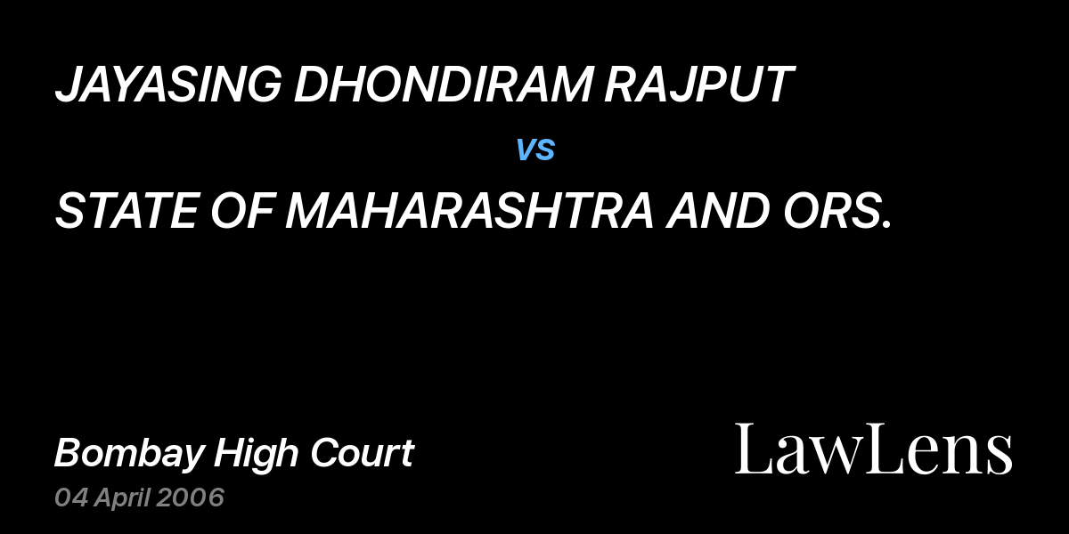 Preview image for JAYASING DHONDIRAM RAJPUT vs. STATE OF MAHARASHTRA AND ORS.