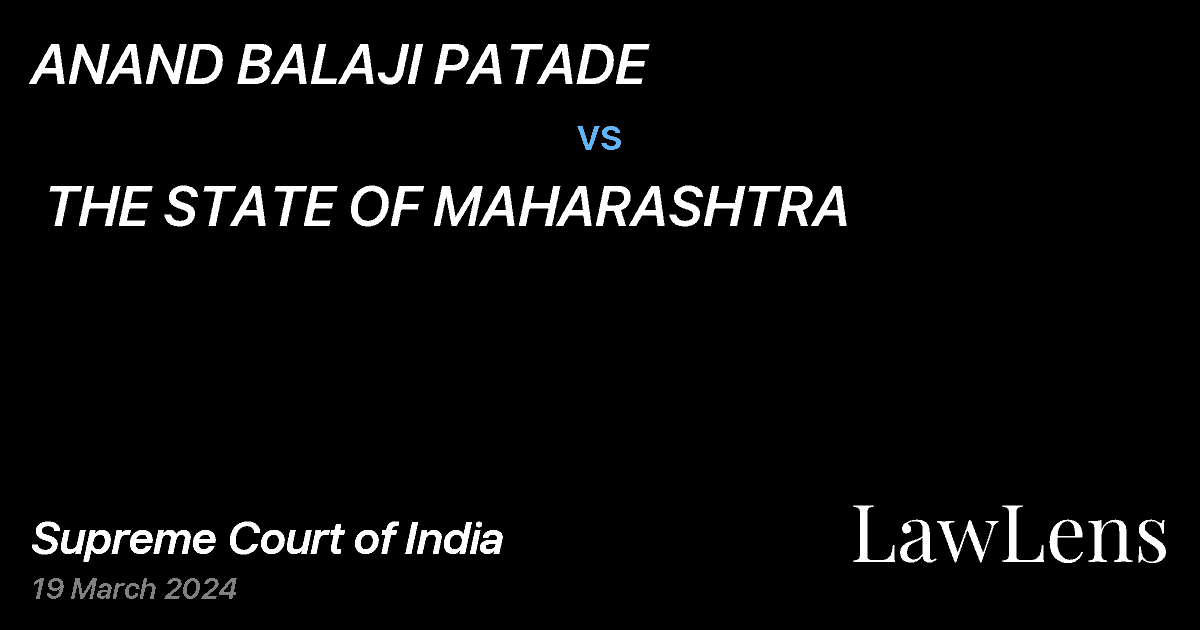 Preview image for ANAND BALAJI PATADE  vs.  THE STATE OF MAHARASHTRA