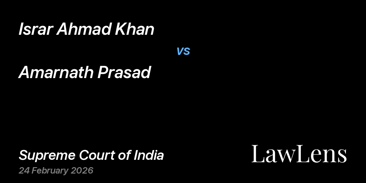 Preview image for Israr Ahmad Khan vs. Amarnath Prasad