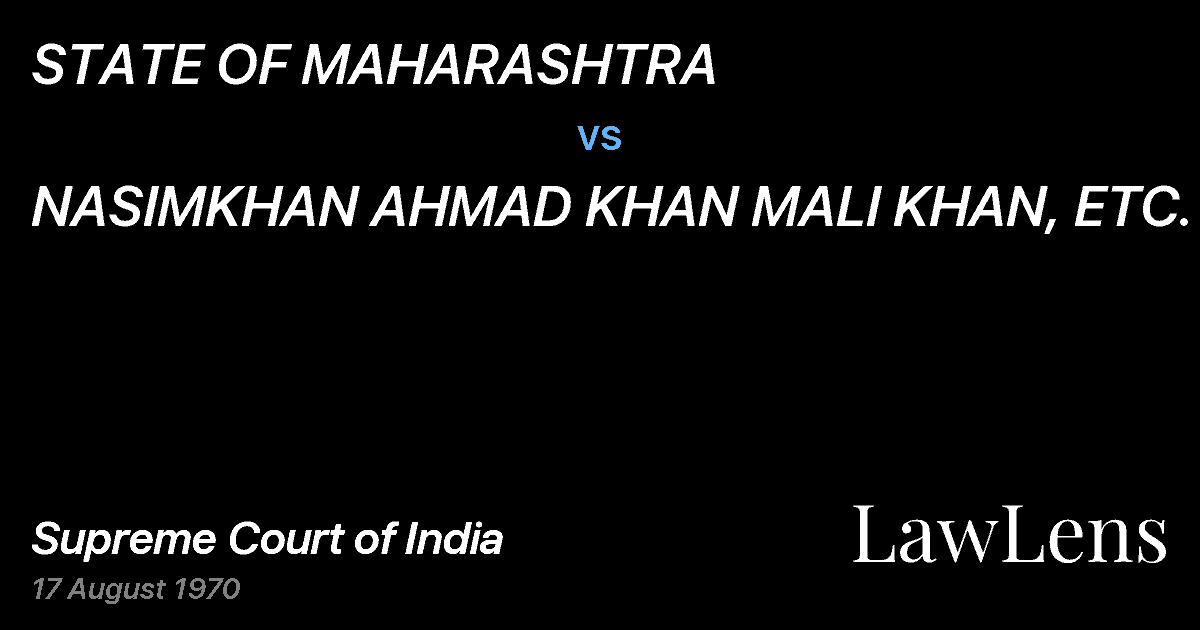 Preview image for STATE OF MAHARASHTRA vs. NASIMKHAN AHMAD KHAN MALI KHAN, ETC.