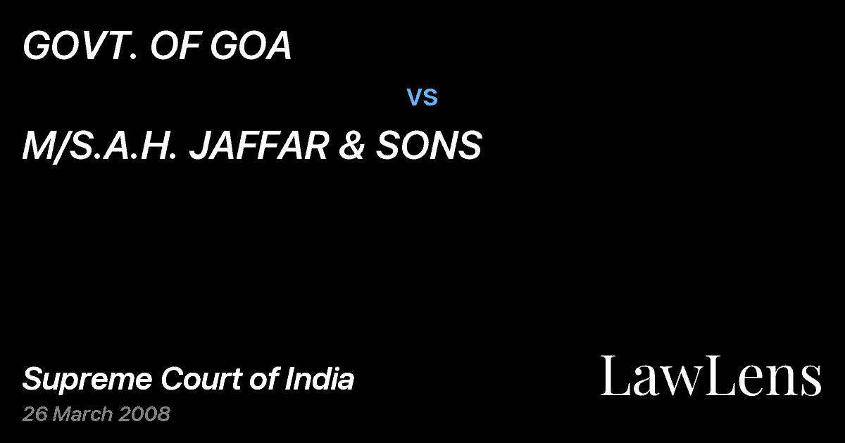 Preview image for GOVT. OF GOA vs. M/S.A.H. JAFFAR & SONS