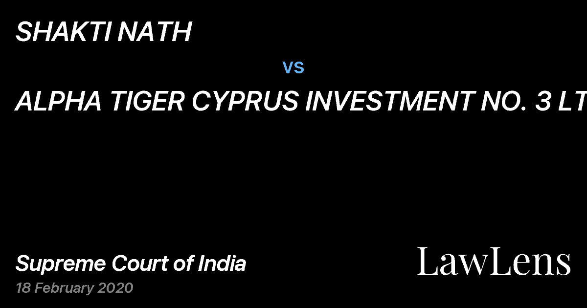 Preview image for SHAKTI NATH vs. ALPHA TIGER CYPRUS INVESTMENT NO. 3 LTD