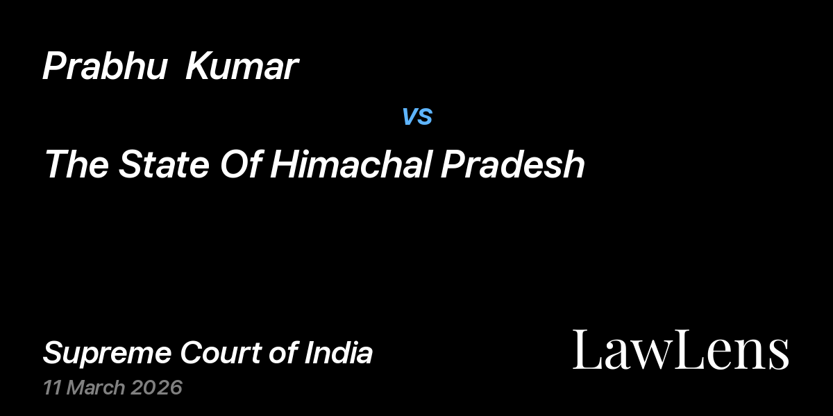 Preview image for Prabhu  Kumar vs. The State Of Himachal Pradesh