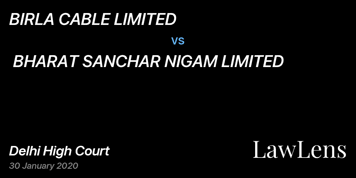 Preview image for BIRLA CABLE LIMITED  vs.  BHARAT SANCHAR NIGAM LIMITED