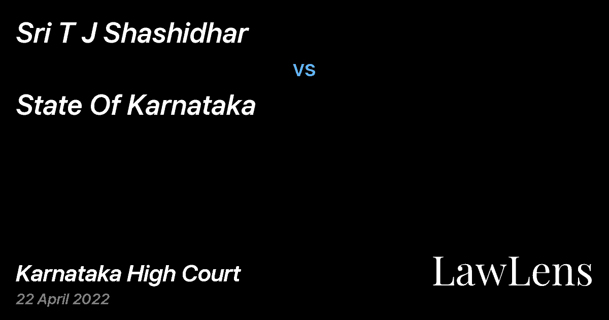 Preview image for Sri T J Shashidhar vs. State Of Karnataka