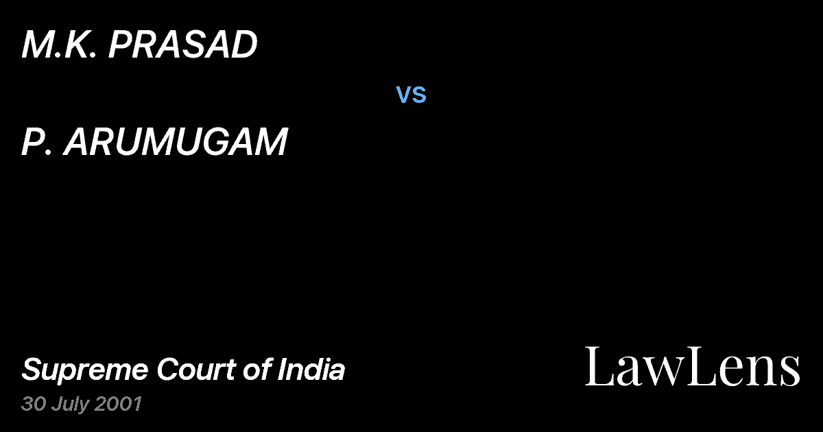 Preview image for M.K. PRASAD vs. P. ARUMUGAM