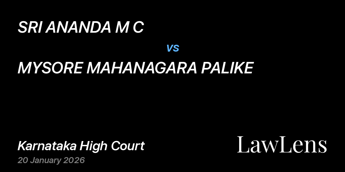 Preview image for SRI ANANDA M C vs. MYSORE MAHANAGARA PALIKE
