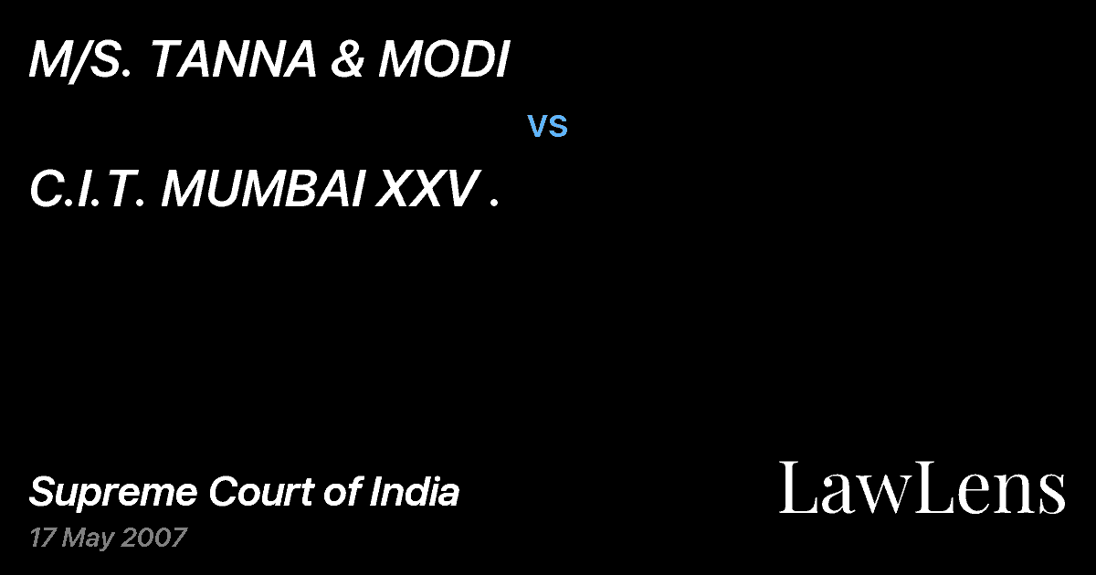 Preview image for M/S. TANNA & MODI vs. C.I.T. MUMBAI XXV .