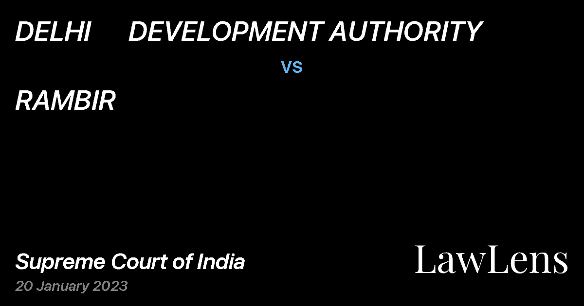 Preview image for DELHI      DEVELOPMENT AUTHORITY vs. RAMBIR