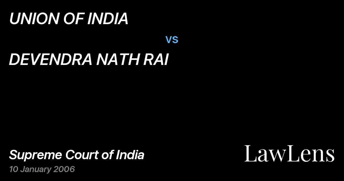 Preview image for UNION OF INDIA vs. DEVENDRA NATH RAI