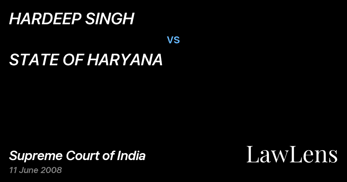 Preview image for HARDEEP SINGH vs. STATE OF HARYANA