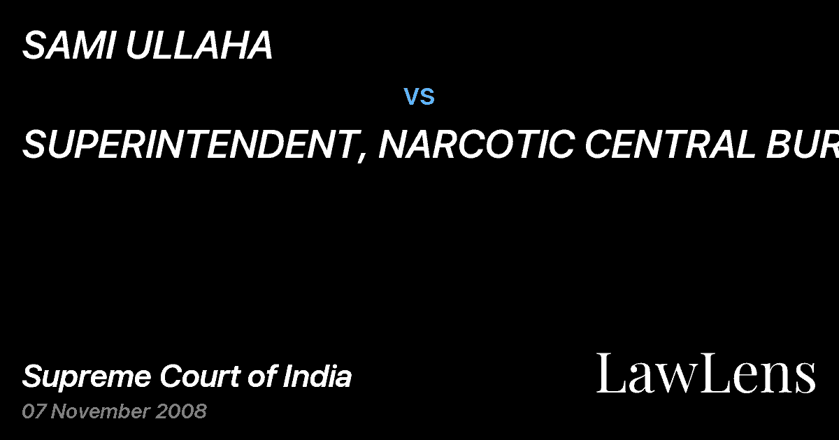Preview image for SAMI ULLAHA vs. SUPERINTENDENT, NARCOTIC CENTRAL BUREAU