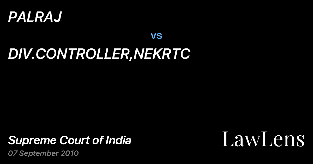 Preview image for PALRAJ vs. DIV.CONTROLLER,NEKRTC