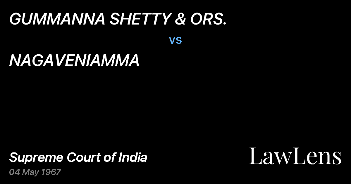 Preview image for GUMMANNA SHETTY & ORS. vs. NAGAVENIAMMA