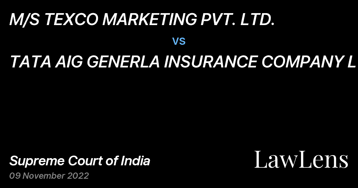 Preview image for M/S TEXCO MARKETING PVT. LTD. vs. TATA AIG GENERLA INSURANCE COMPANY LTD