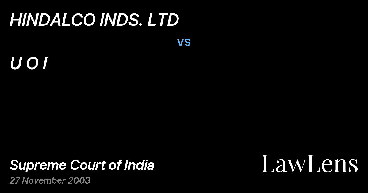 Preview image for HINDALCO INDS. LTD vs. U O I