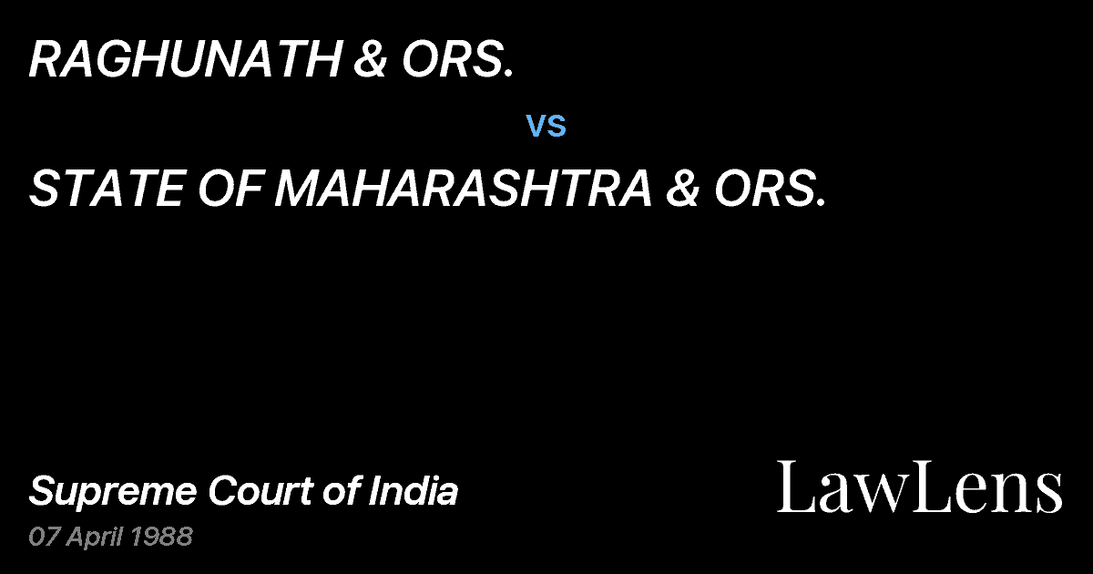 Preview image for RAGHUNATH & ORS. vs. STATE OF MAHARASHTRA & ORS.