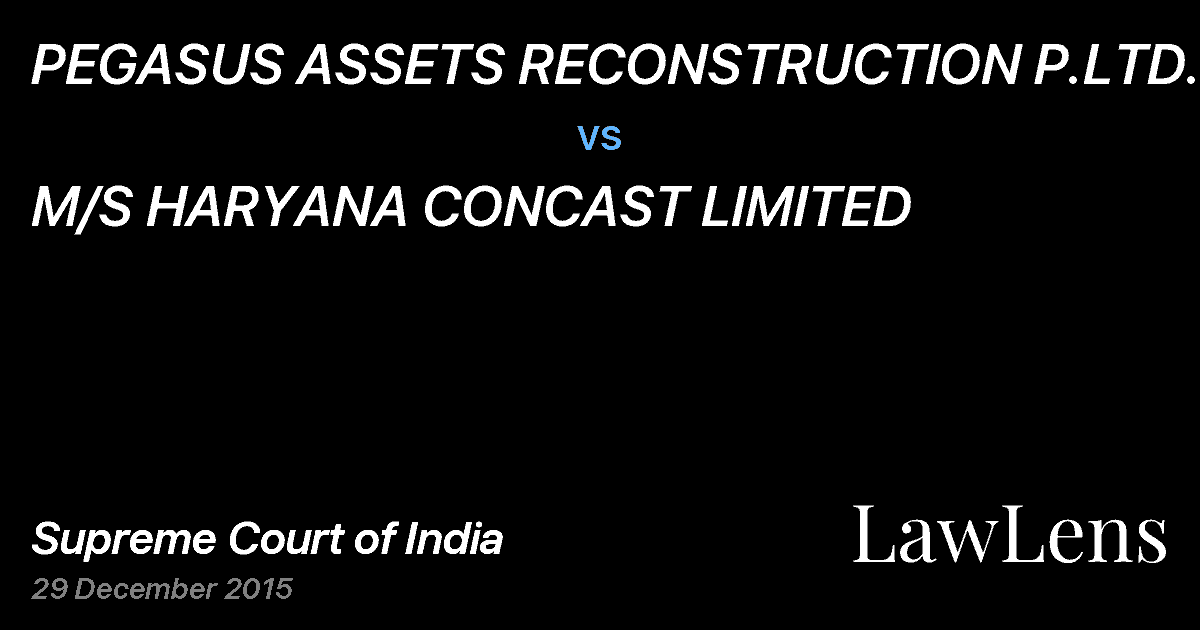 Preview image for PEGASUS ASSETS RECONSTRUCTION P.LTD. vs. M/S HARYANA CONCAST LIMITED