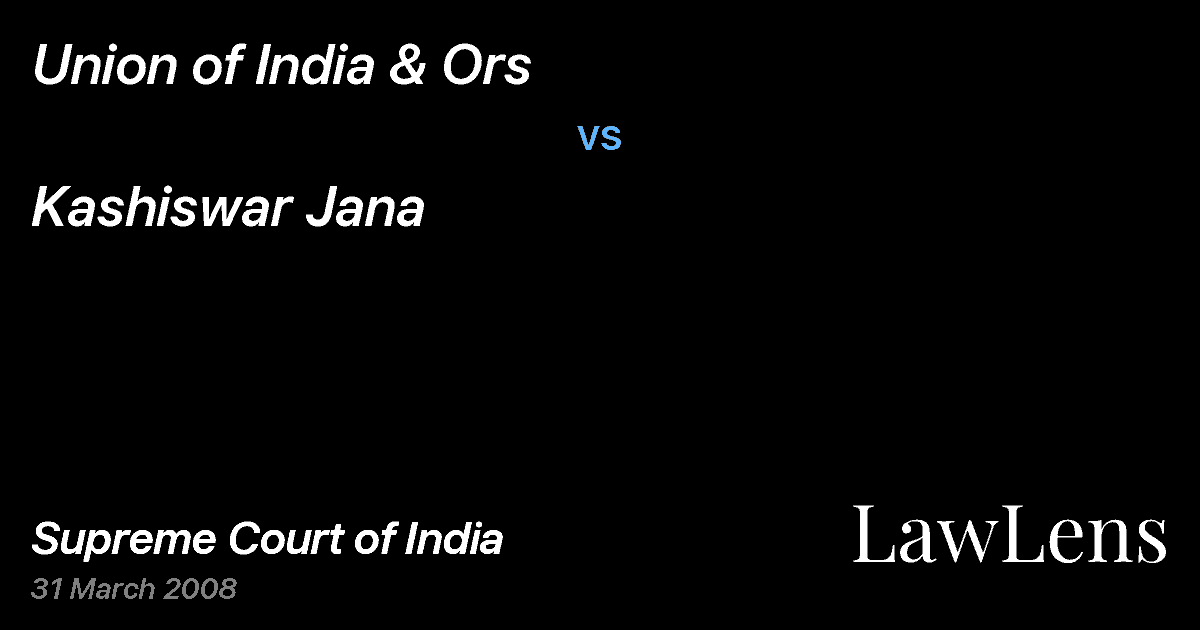 Preview image for Union of India & Ors vs. Kashiswar Jana