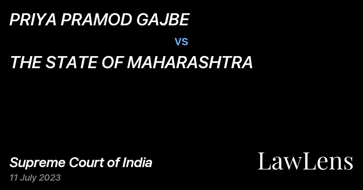 Preview image for PRIYA PRAMOD GAJBE vs. THE STATE OF MAHARASHTRA