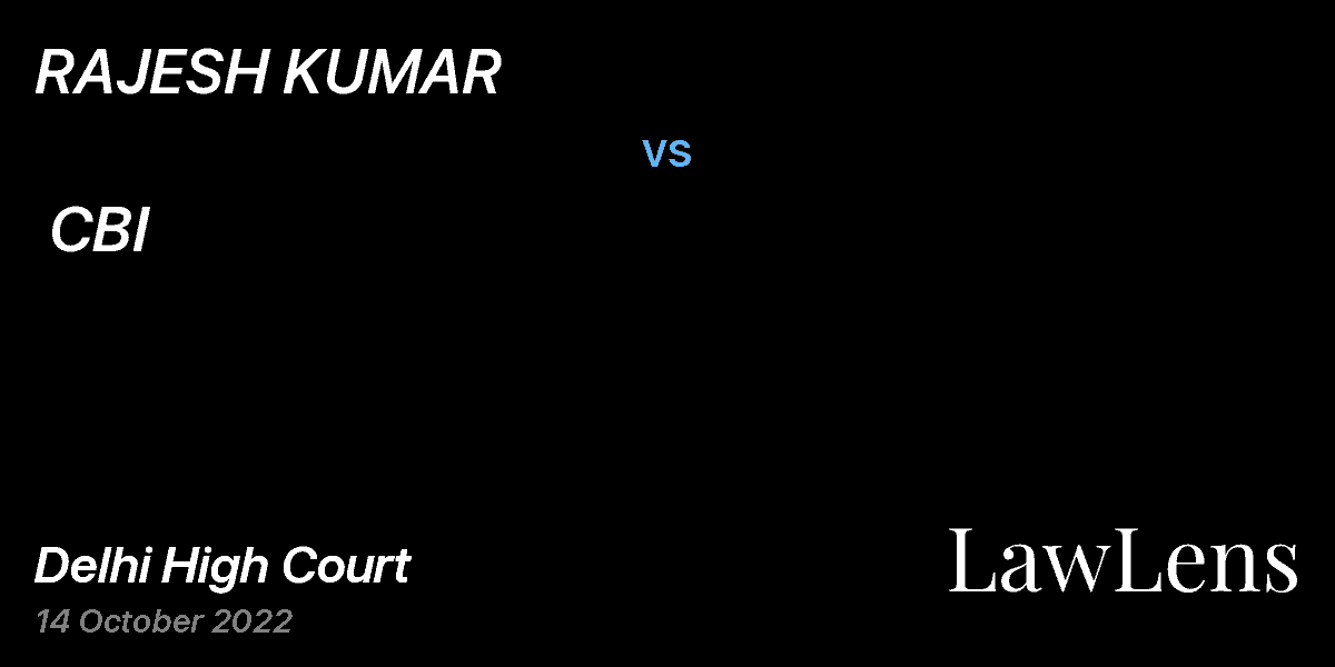 Preview image for RAJESH KUMAR vs. CBI