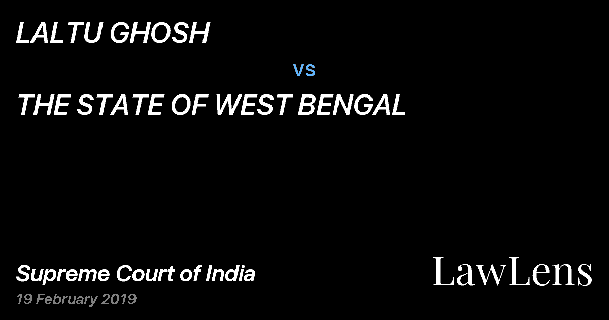 Preview image for LALTU GHOSH vs. THE STATE OF WEST BENGAL