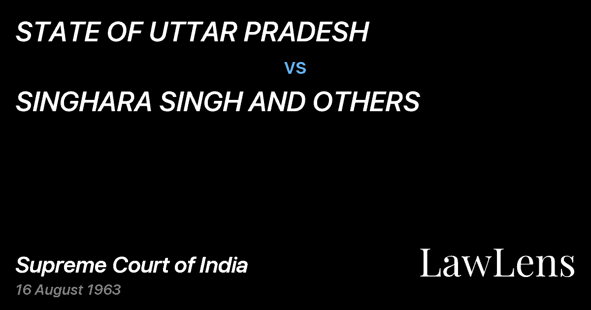 Preview image for STATE OF UTTAR PRADESH vs. SINGHARA SINGH AND OTHERS
