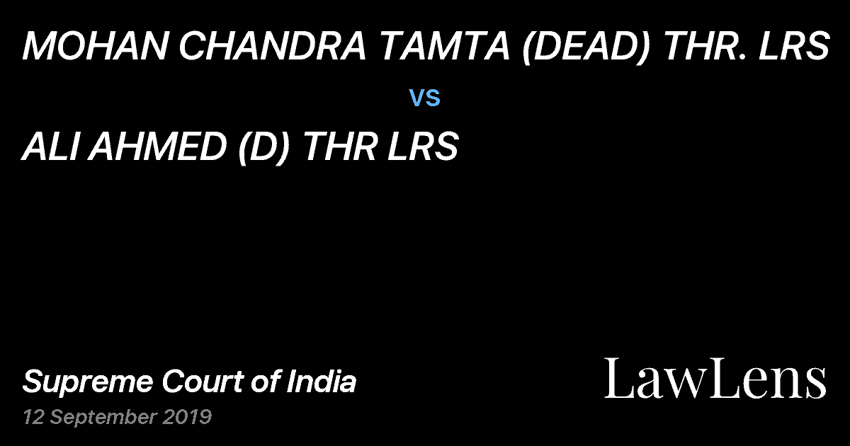Preview image for MOHAN CHANDRA TAMTA (DEAD) THR. LRS vs. ALI AHMED (D) THR LRS