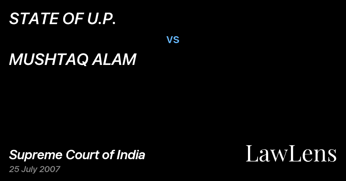 Preview image for STATE OF U.P. vs. MUSHTAQ ALAM