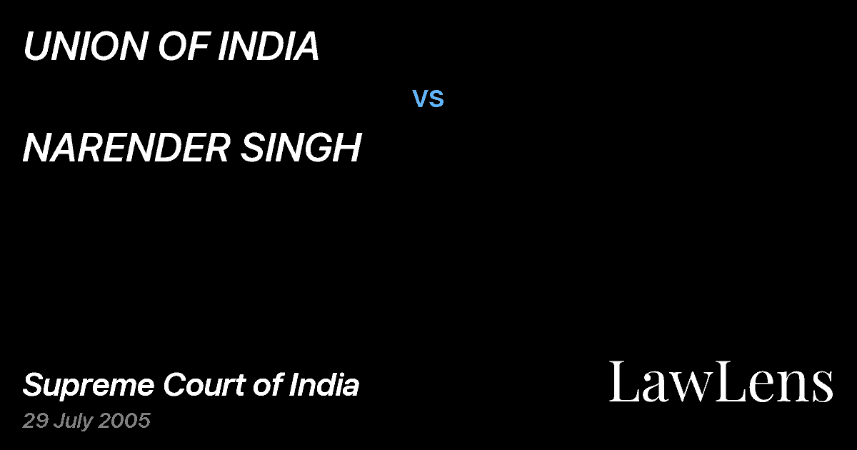 Preview image for UNION OF INDIA vs. NARENDER SINGH