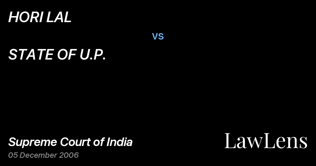 Preview image for HORI LAL vs. STATE OF U.P.