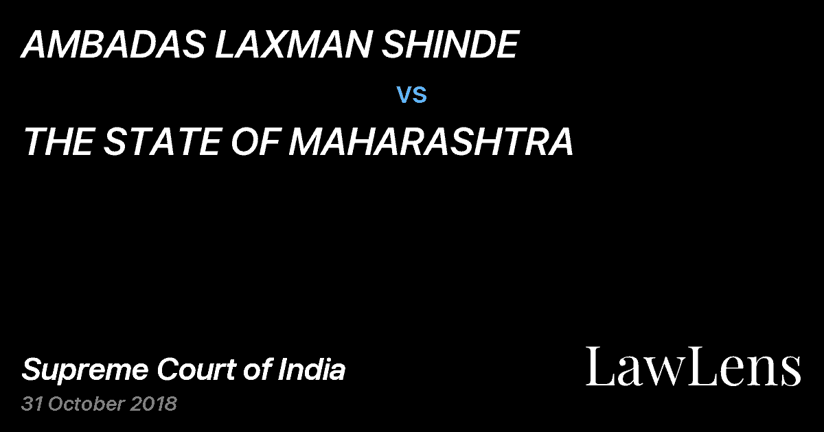 Preview image for AMBADAS LAXMAN SHINDE vs. THE STATE OF MAHARASHTRA
