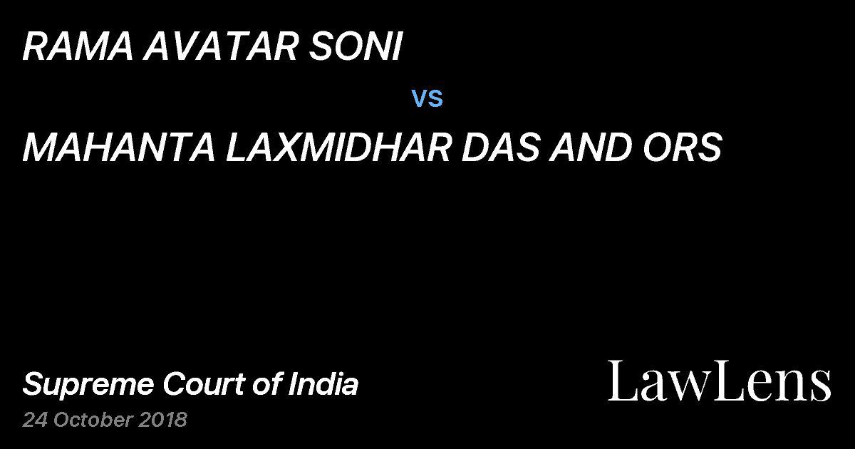 Preview image for RAMA AVATAR SONI vs. MAHANTA LAXMIDHAR DAS AND ORS