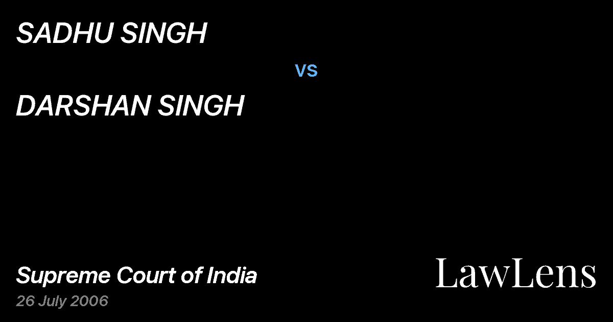 Preview image for SADHU SINGH vs. DARSHAN SINGH