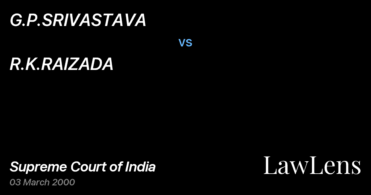Preview image for G.P.SRIVASTAVA vs. R.K.RAIZADA