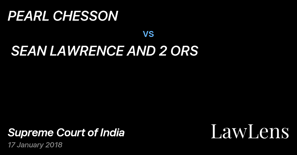 Preview image for PEARL CHESSON  vs.  SEAN LAWRENCE AND 2 ORS