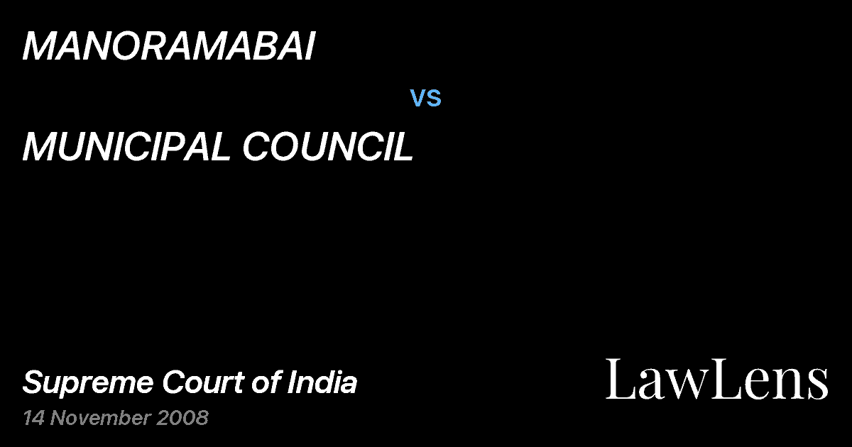 Preview image for MANORAMABAI vs. MUNICIPAL COUNCIL